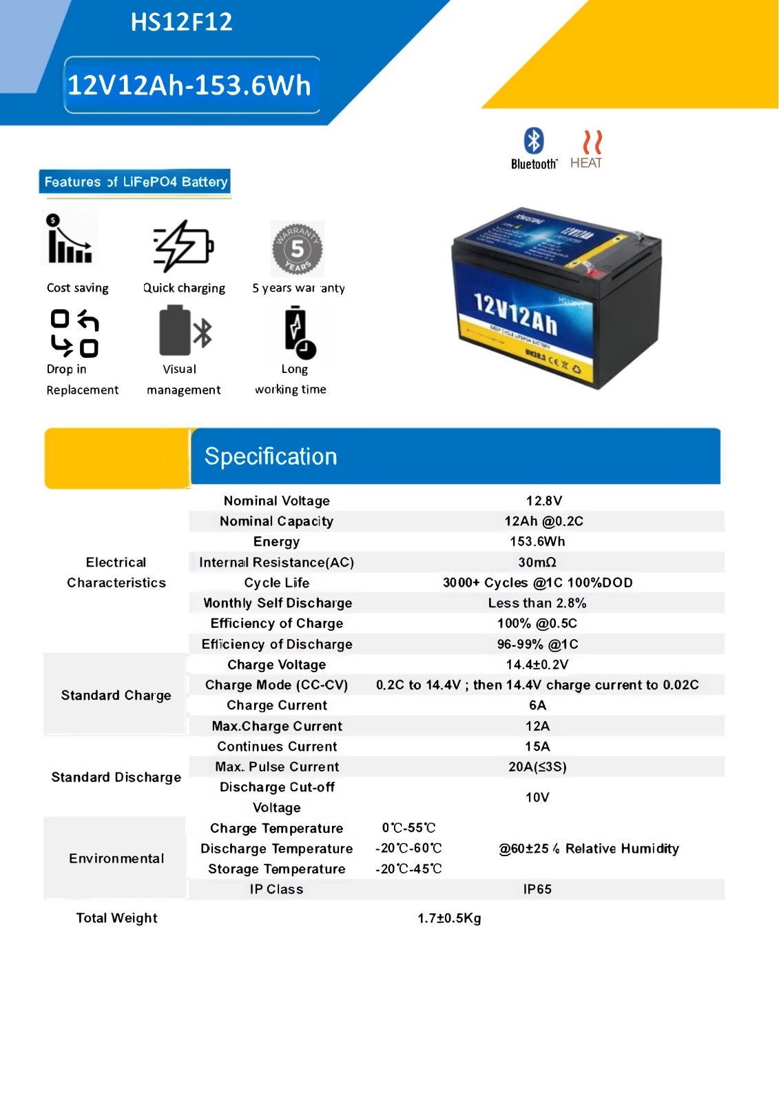 Lead-acid replacement battery12V12AH
