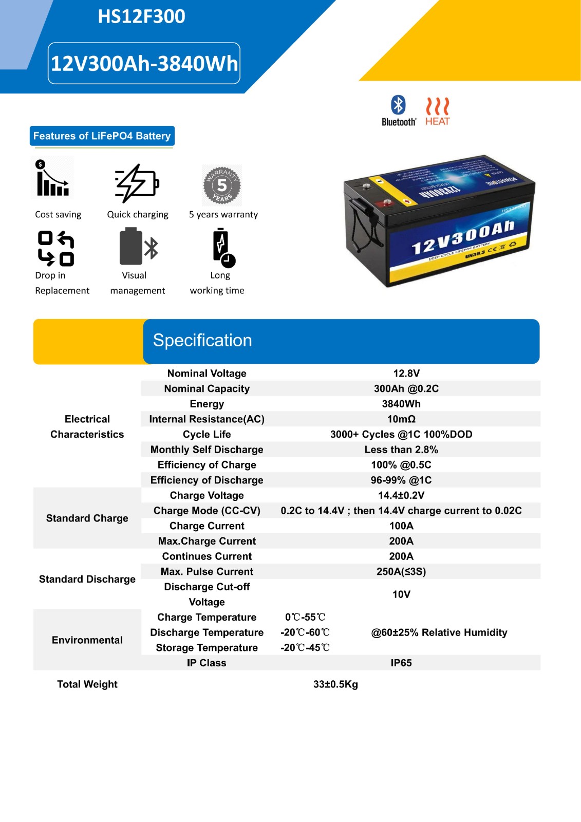 Lead-acid replacement battery12V300AH