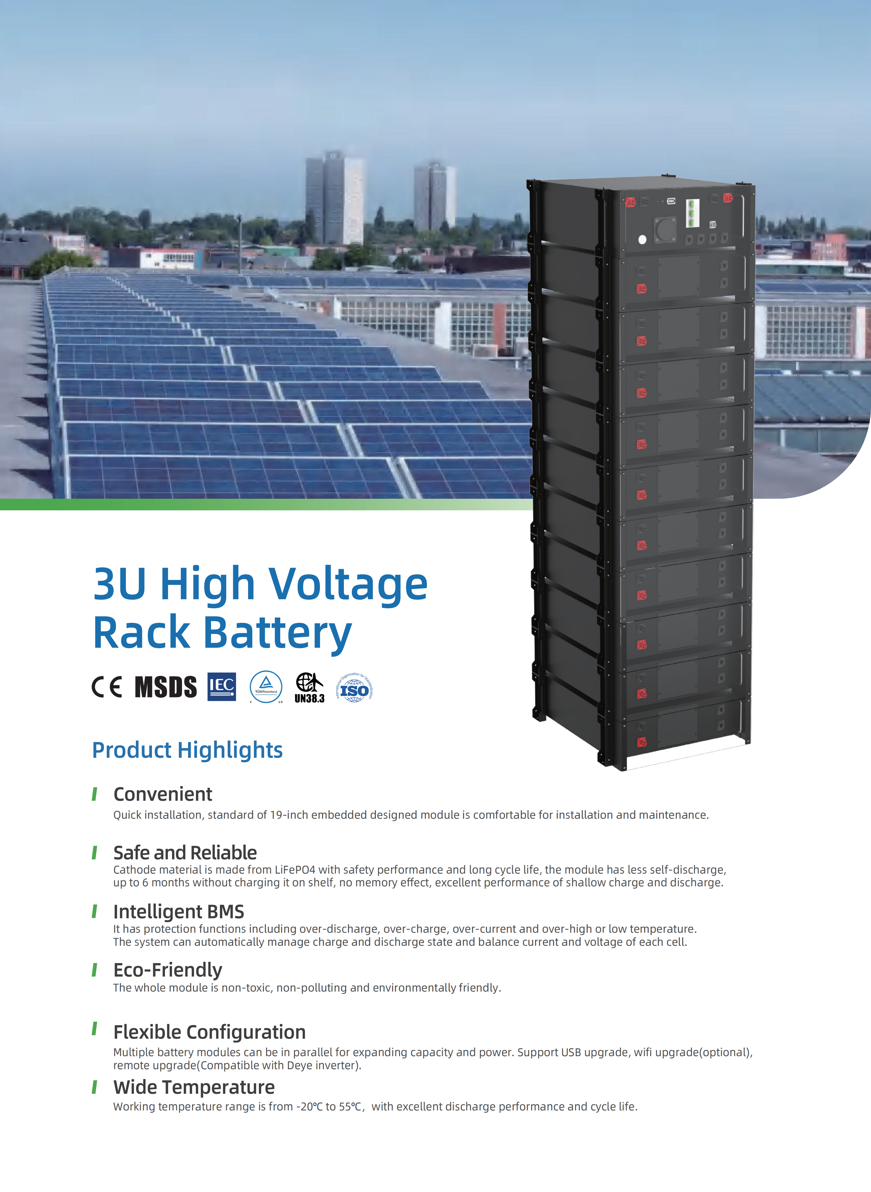 3U High Voltage Rack Battery